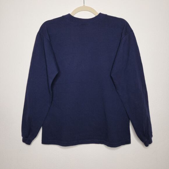 Vintage 80s Quiksilver Stripe Long Sleeve Shirt Blue Spellout Logo Rare Surf - Picture 6 of 6